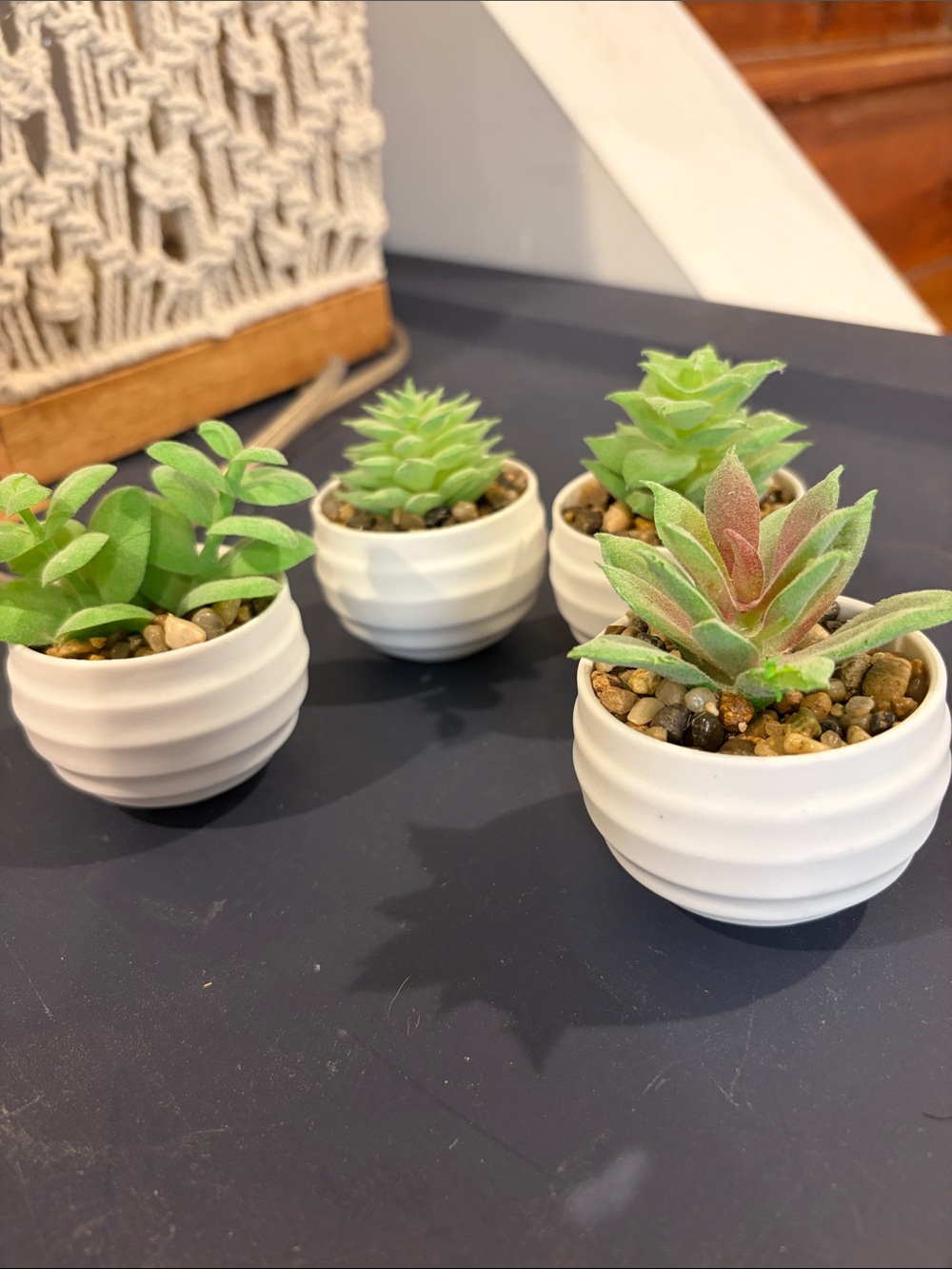 set of four 3 inch faux plastic runner plants